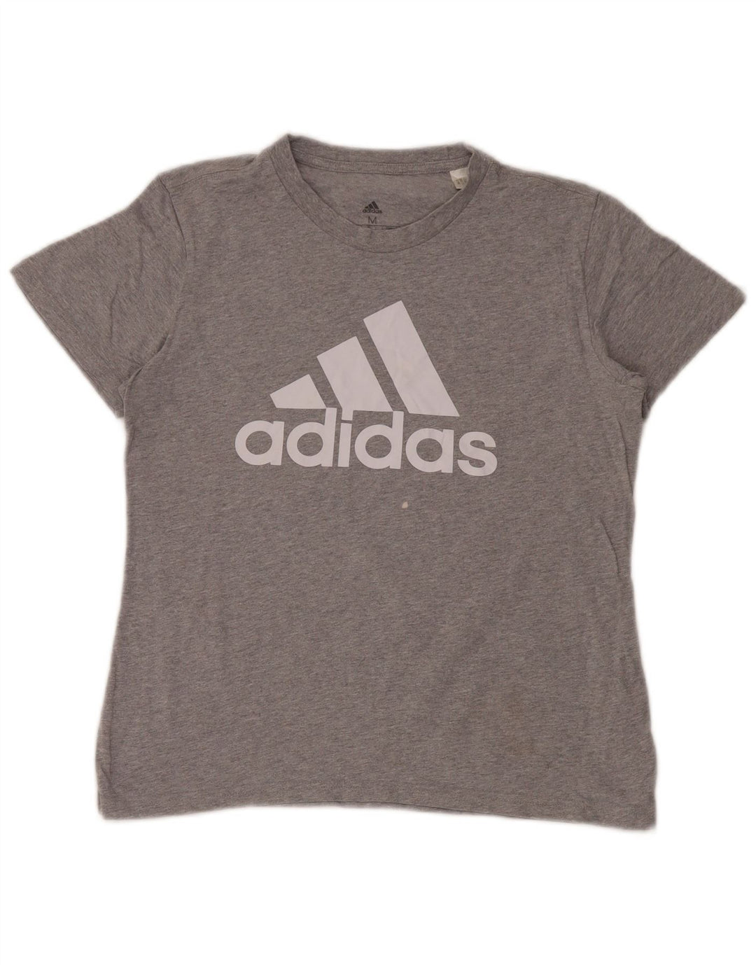 Adidas Dame Grafisk T-Shirt Top UK 12 Medium Grå Bomuld
