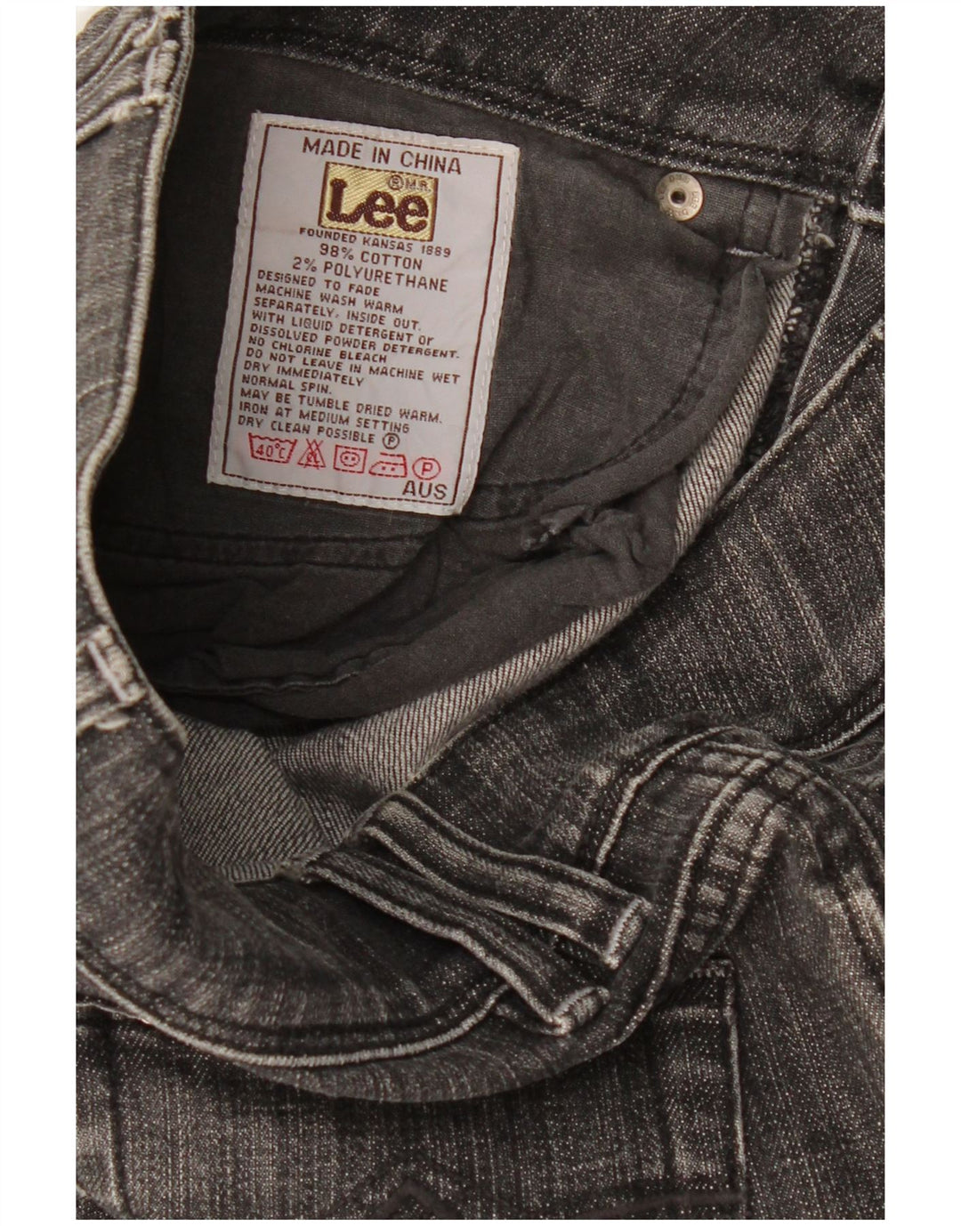 Lee Lige Jeans til kvinder W26 L34 Grå bomuld