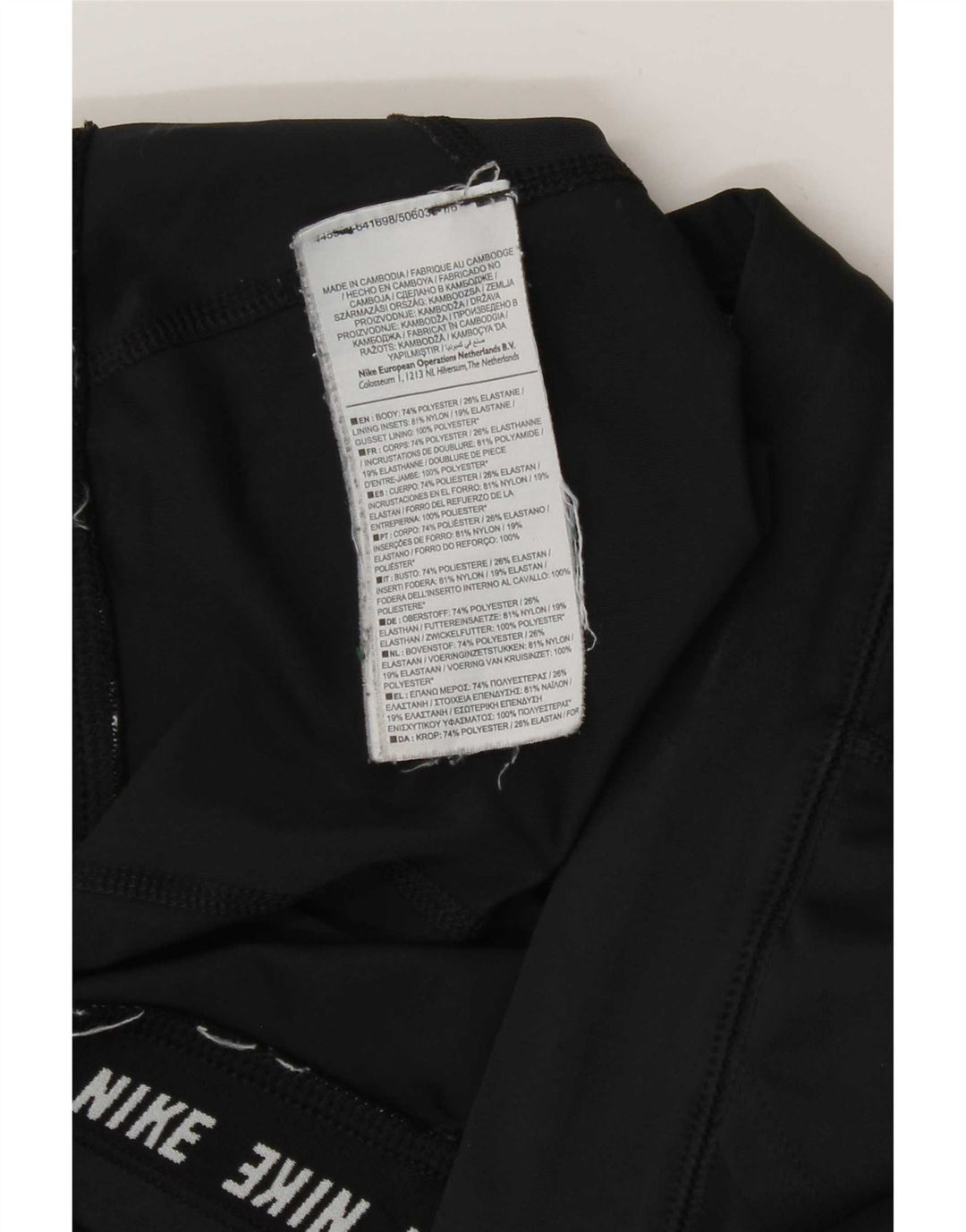 Nike Dame Dri Fit Crop Leggings UK 12 Medium Sort Polyester