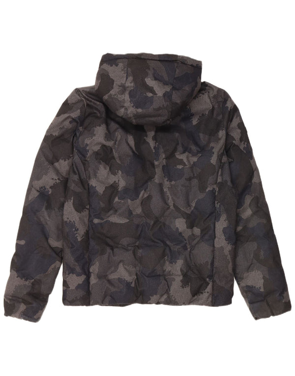Superdry Polstret hættejakke til mænd UK 38 Medium Black Camouflage Polyester