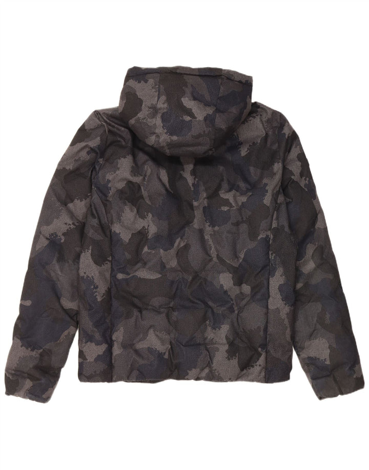 Superdry Polstret hættejakke til mænd UK 38 Medium Black Camouflage Polyester