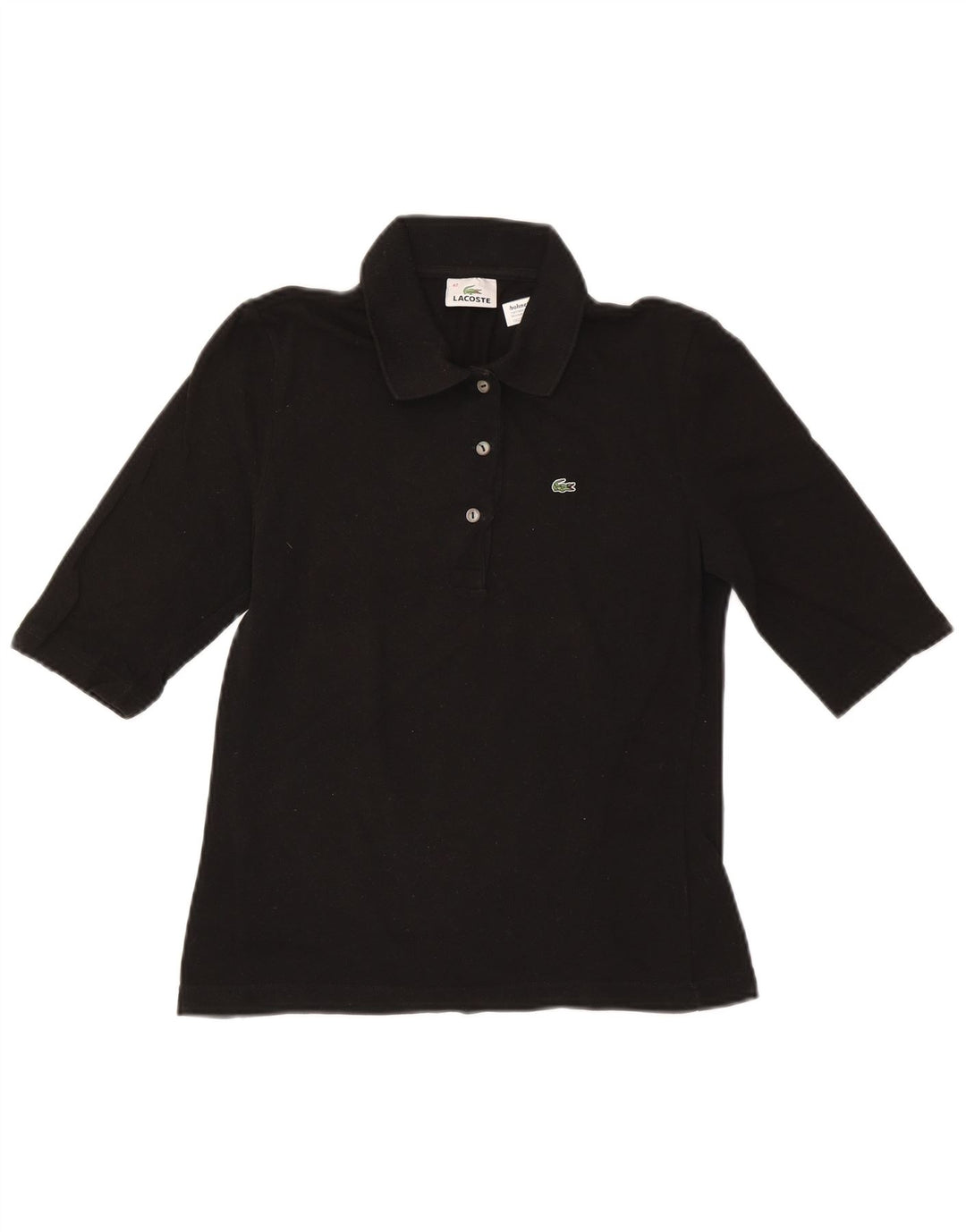 Lacoste Dame Polo Shirt Størrelse 42 Stor Sort Bomuld