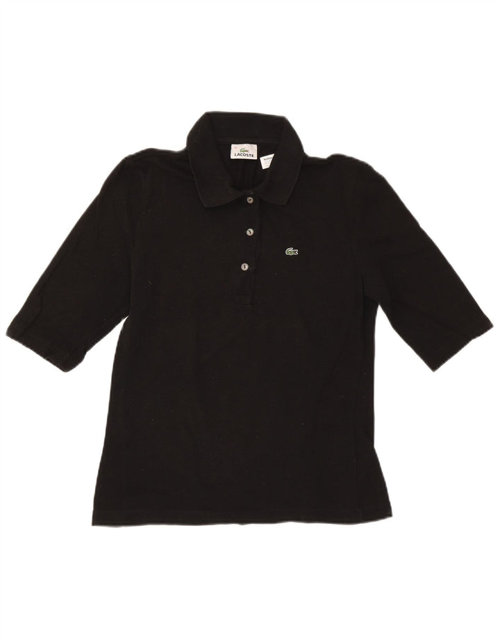 Lacoste Dame Polo Shirt Størrelse 42 Stor Sort Bomuld