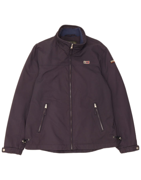 Napapijri Mens Geographic Rain Jacket UK 40 Large Navy Blue Polyamide