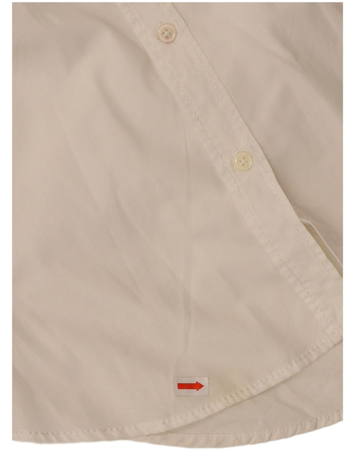 BENETTON Oversized skjorte til kvinder UK 6 XS Hvid bomuld