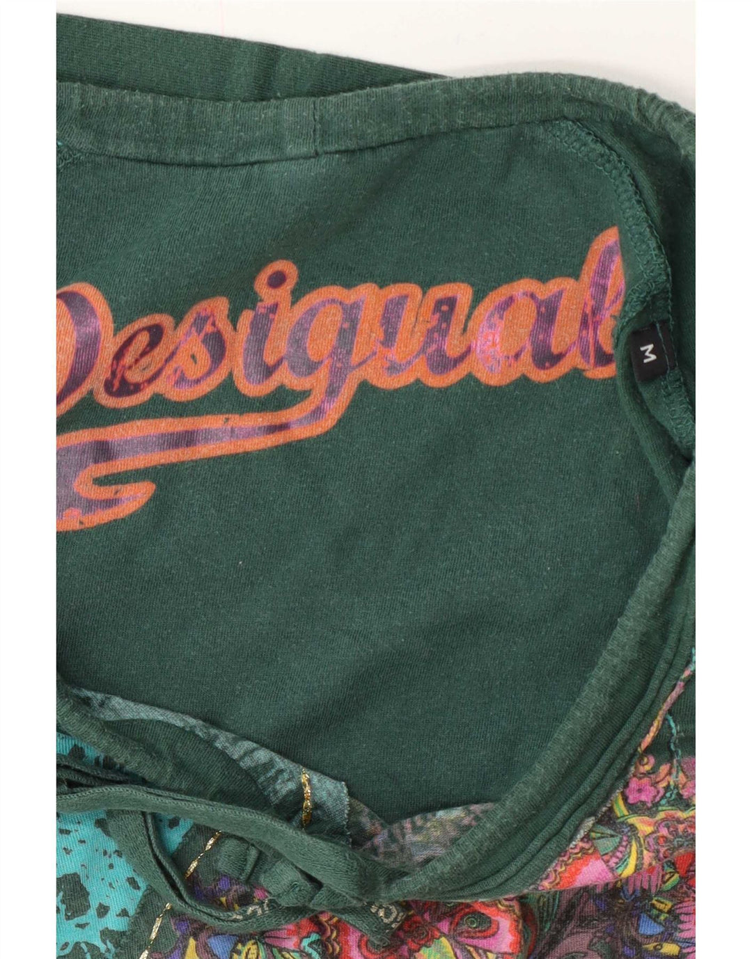 Desigual Dame Grafisk Top Langærmet UK 14 Medium Green Floral