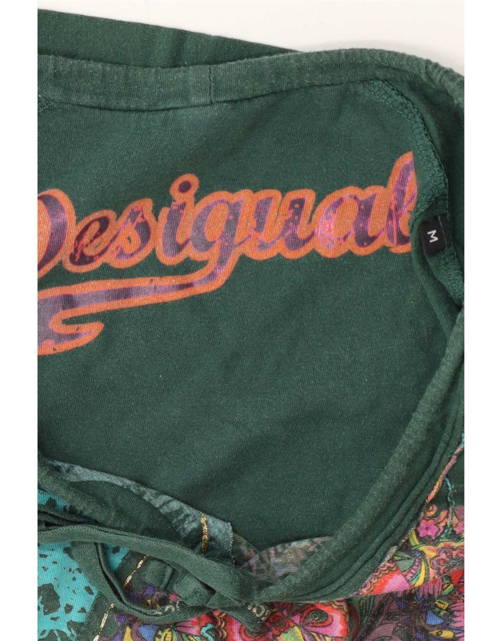 Desigual Dame Grafisk Top Langærmet UK 14 Medium Green Floral