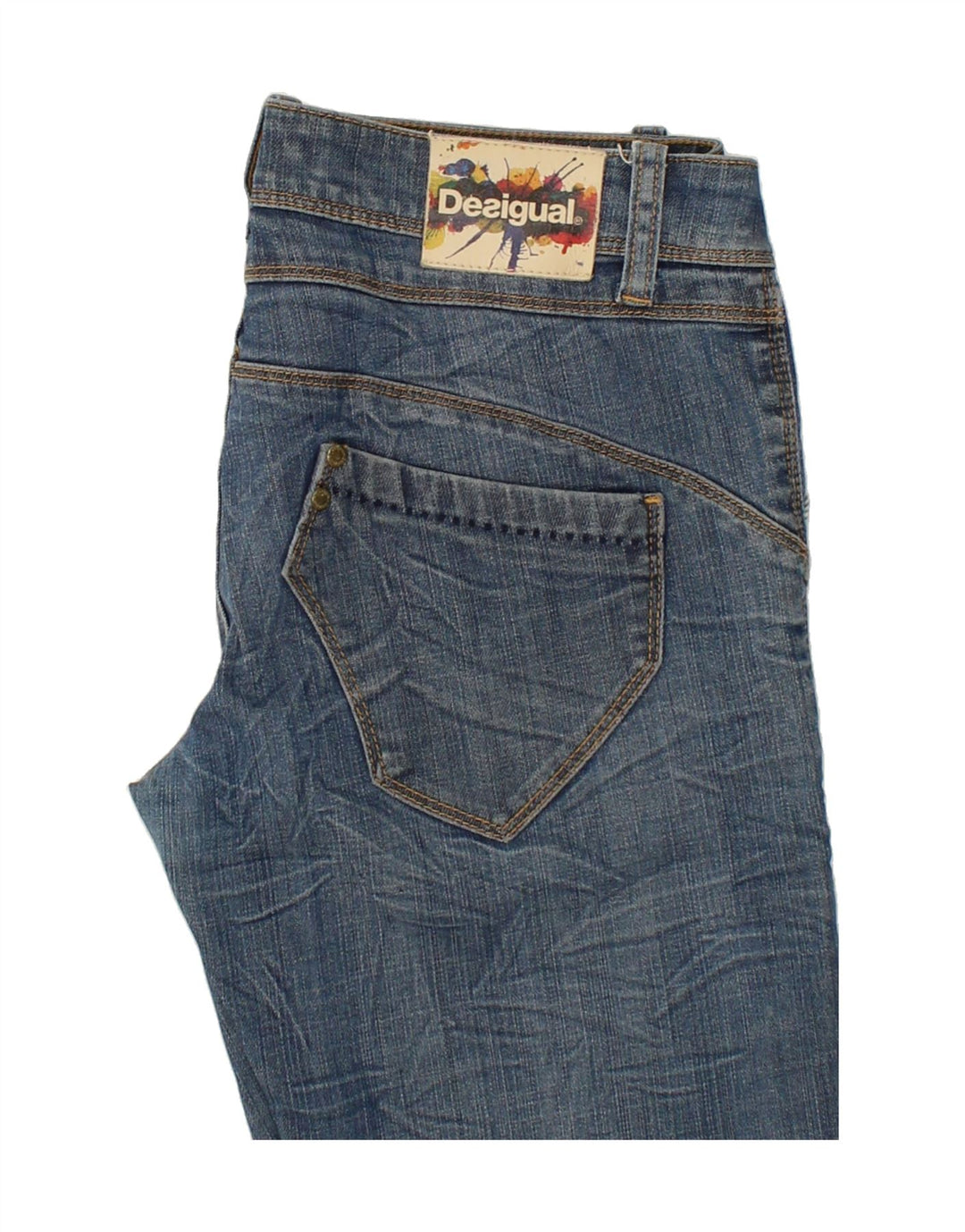 DESIGUAL Womens Straight Jeans EU 40 Medium W32 L26  Blue Cotton Vintage Desigual and Second-Hand Desigual from Messina Hembry 