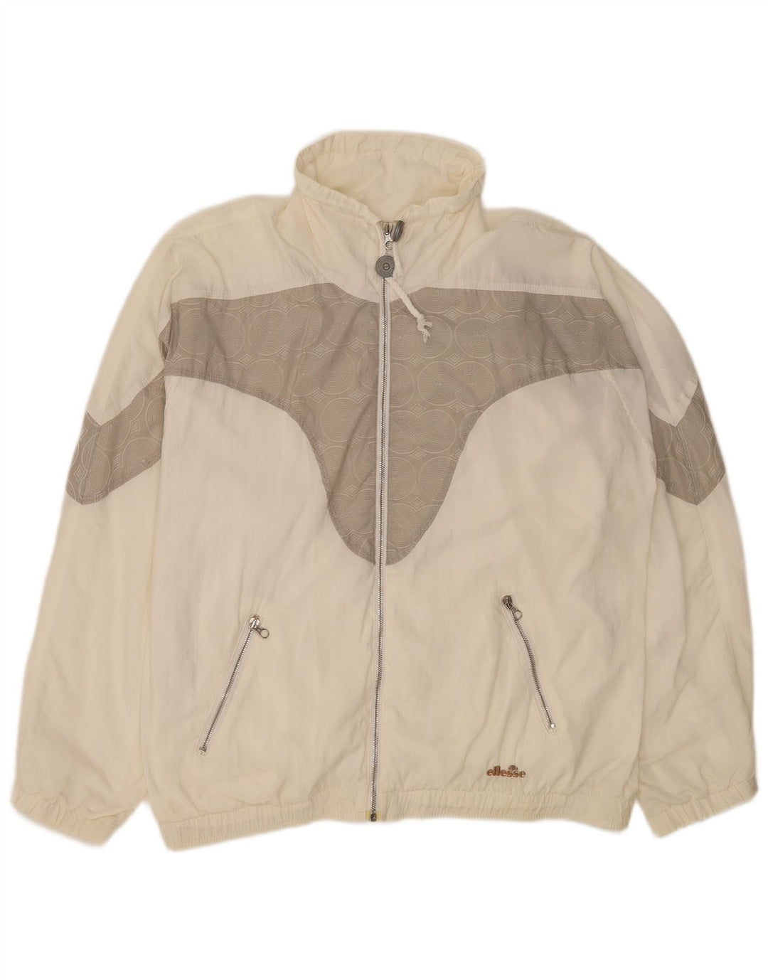 Ellesse Womens Tracksuit Top Jacket UK 18 XL White Colourblock