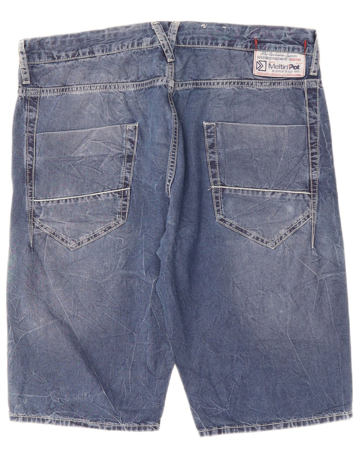 Meltin' Pot Herre Denim Shorts W36 Large Blue Cotton
