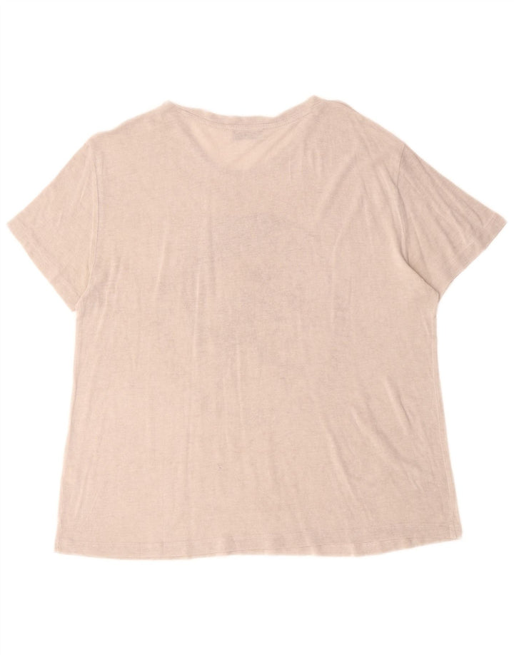 Diesel Dame Grafisk T-Shirt Top UK 18 XL Beige Klassisk