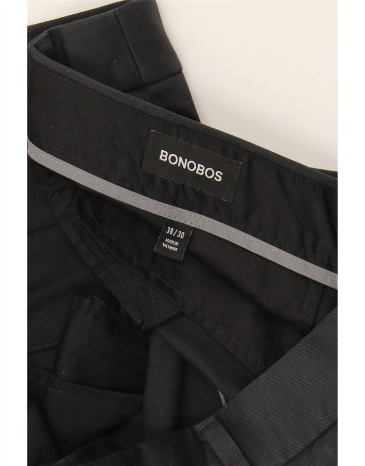 BONOBOS Mens Slim Chino Trousers W38 L30 Black Cotton Vintage BONOBOS and Second-Hand BONOBOS from Messina Hembry 