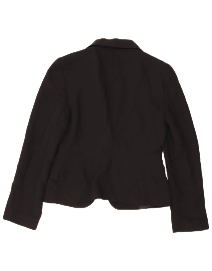 Zara Dame 1-knaps blazerjakke EU 38 Medium Sort Polyester