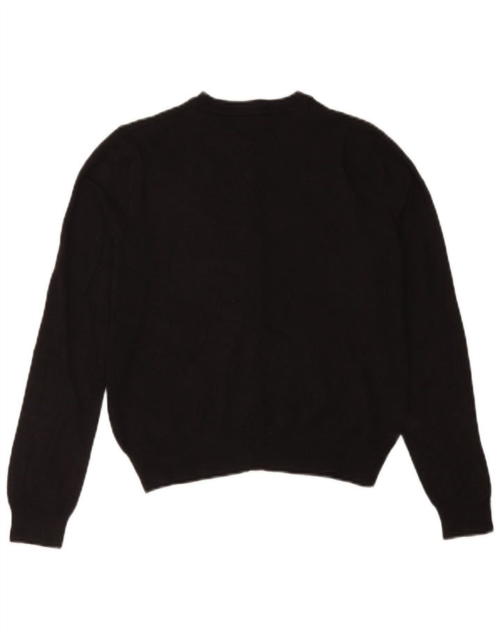 Marks & Spencer Womens Crop Cardigan Sweater UK 12 Medium Black Viscose