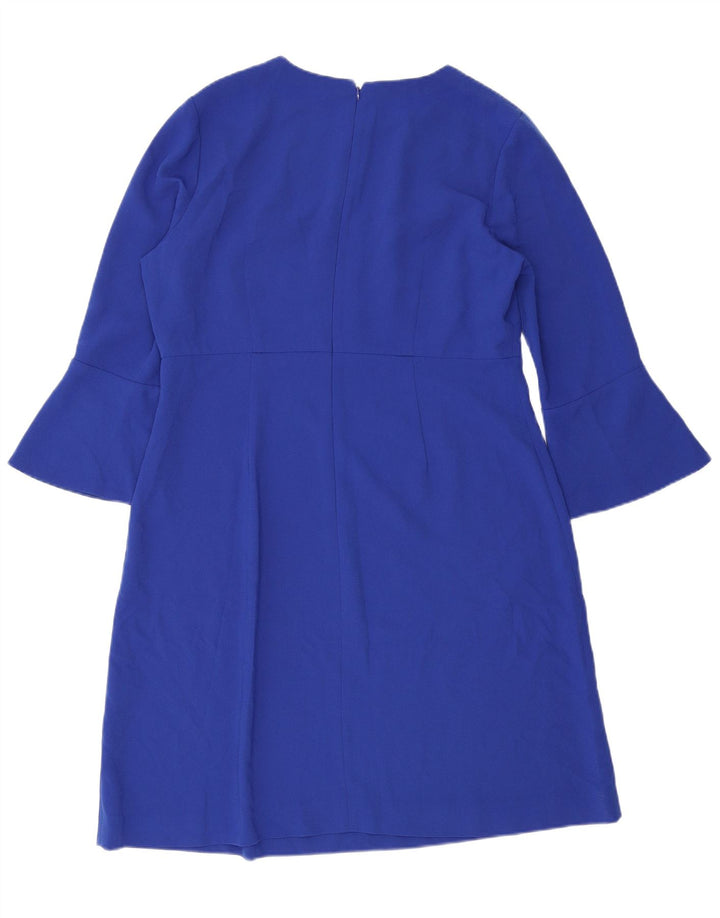 Hobbs Dame 3/4 Ærm Skift Kjole UK 16 Stor Blå Polyester