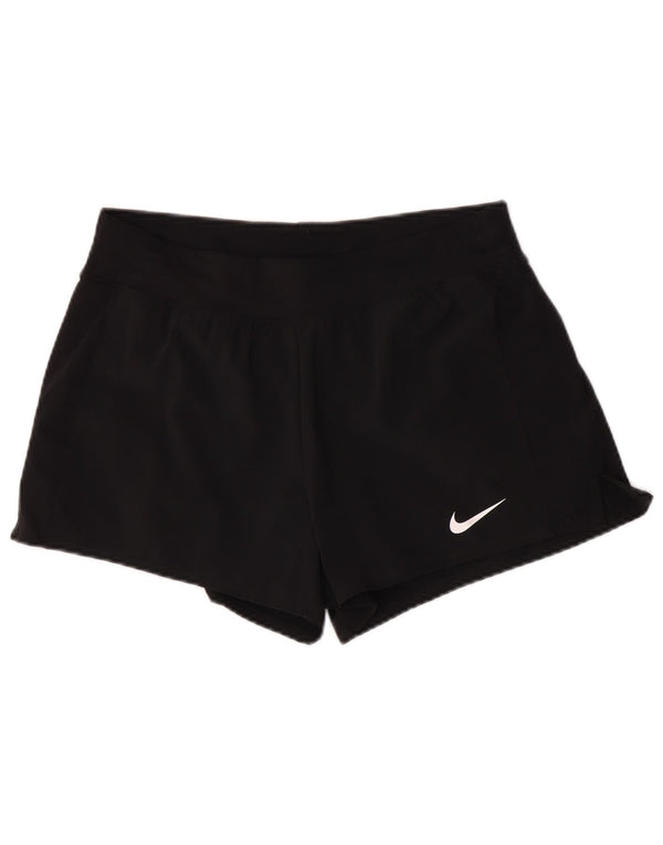 Nike Dame Dri Fit Sports Shorts UK 12 Medium Sort Polyester