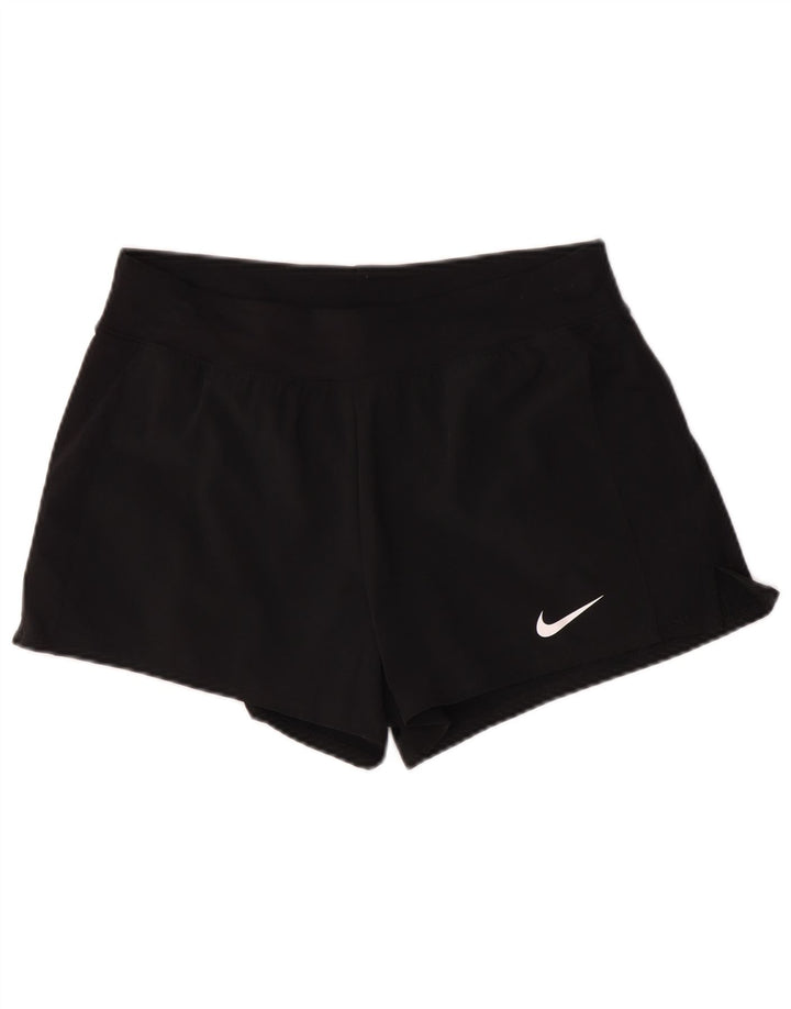 Nike Dame Dri Fit Sports Shorts UK 12 Medium Sort Polyester