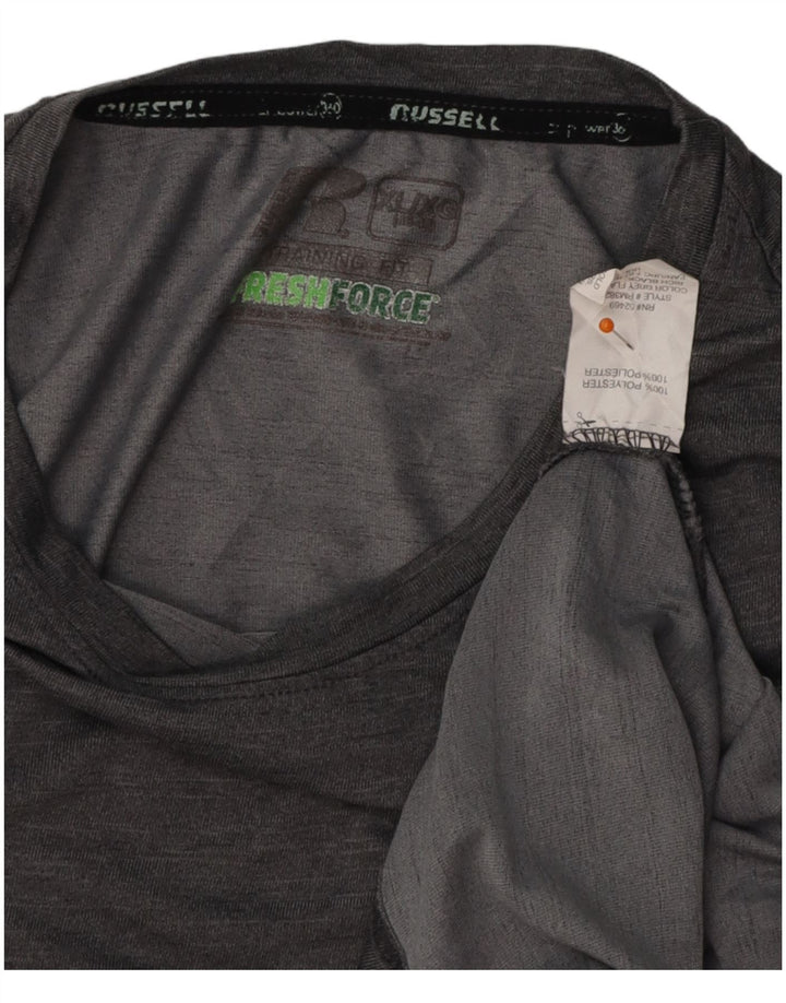 RUSSELL ATHLETIC Herre T-Shirt Top UK 46/48 XL Grå Polyester