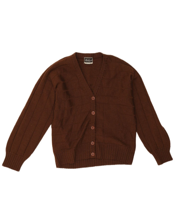 Luisa Spagnoli dame cardigan sweater UK 14 Mellem brun stribet uld