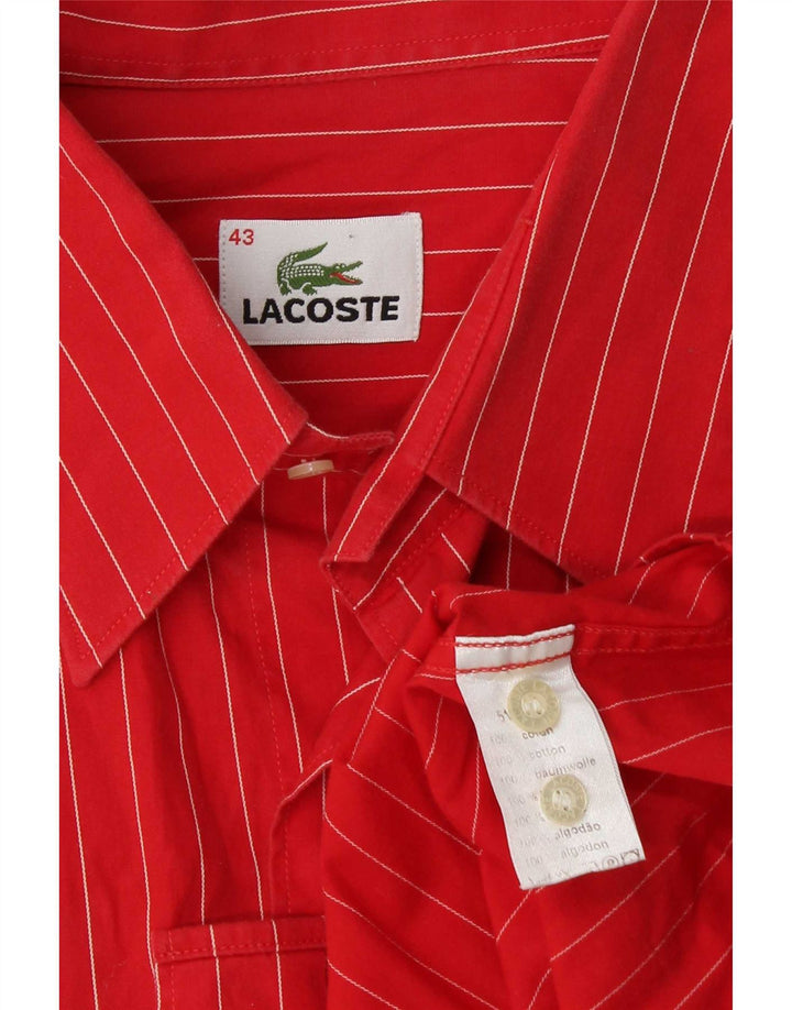 Lacoste herreskjorte str. 43 Stor rødstribet bomuld
