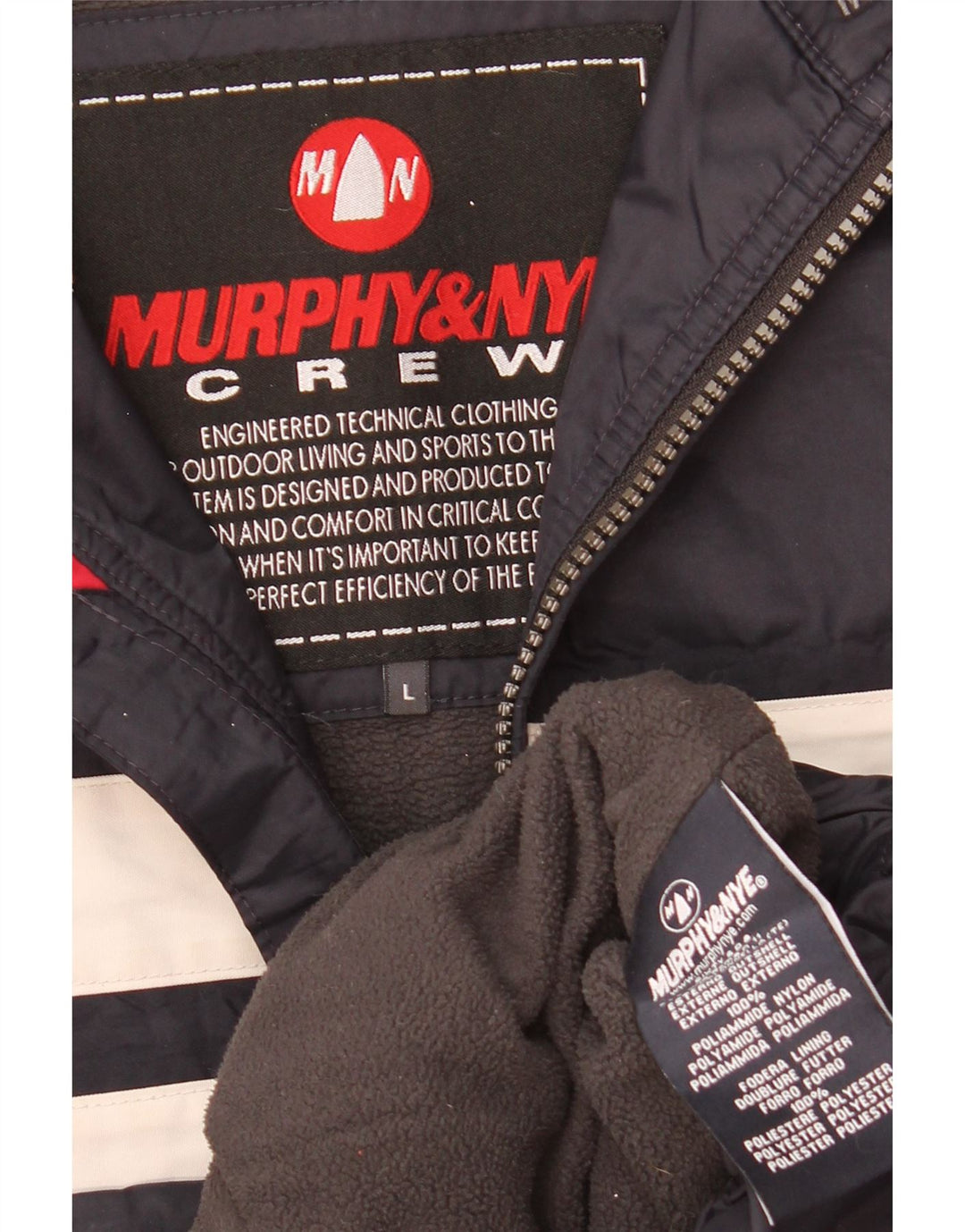 Murphy & Nye Herre Windbreaker Jacket UK 40 Large Navy Blue Colourblock