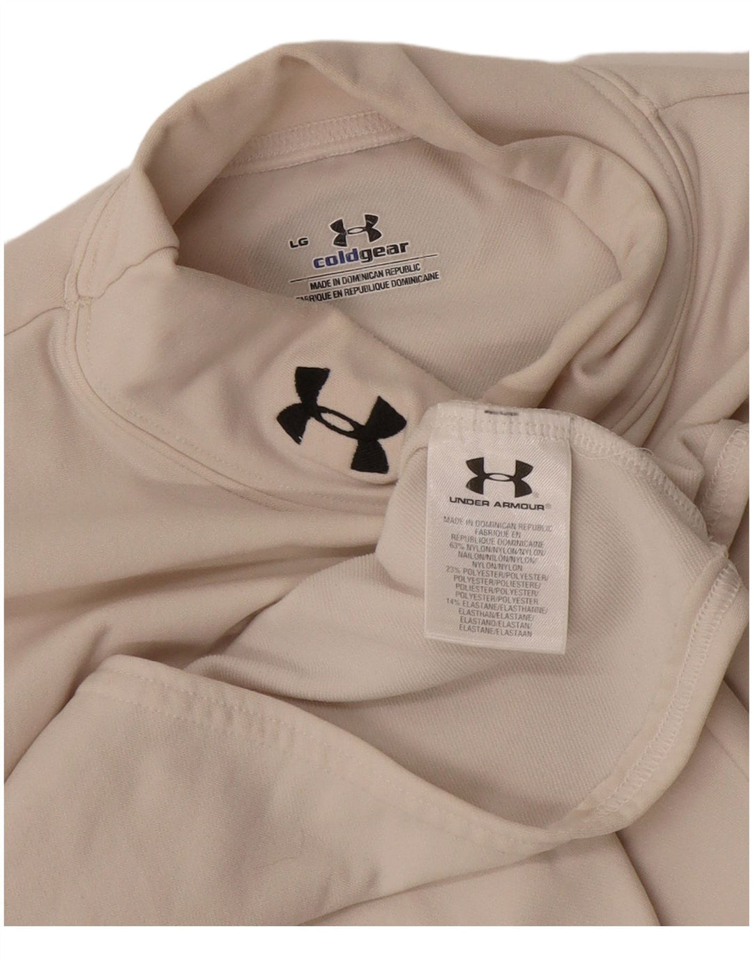 Under Armour Dame Cold Gear Top Langærmet Large Off White Nylon