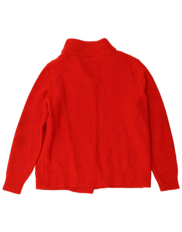 Vintage dame cardigan sweater UK 12 medium rød akryl