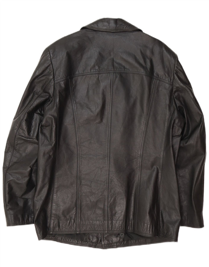 Vintage Herre Læderjakke UK 38 Medium Sort Læder