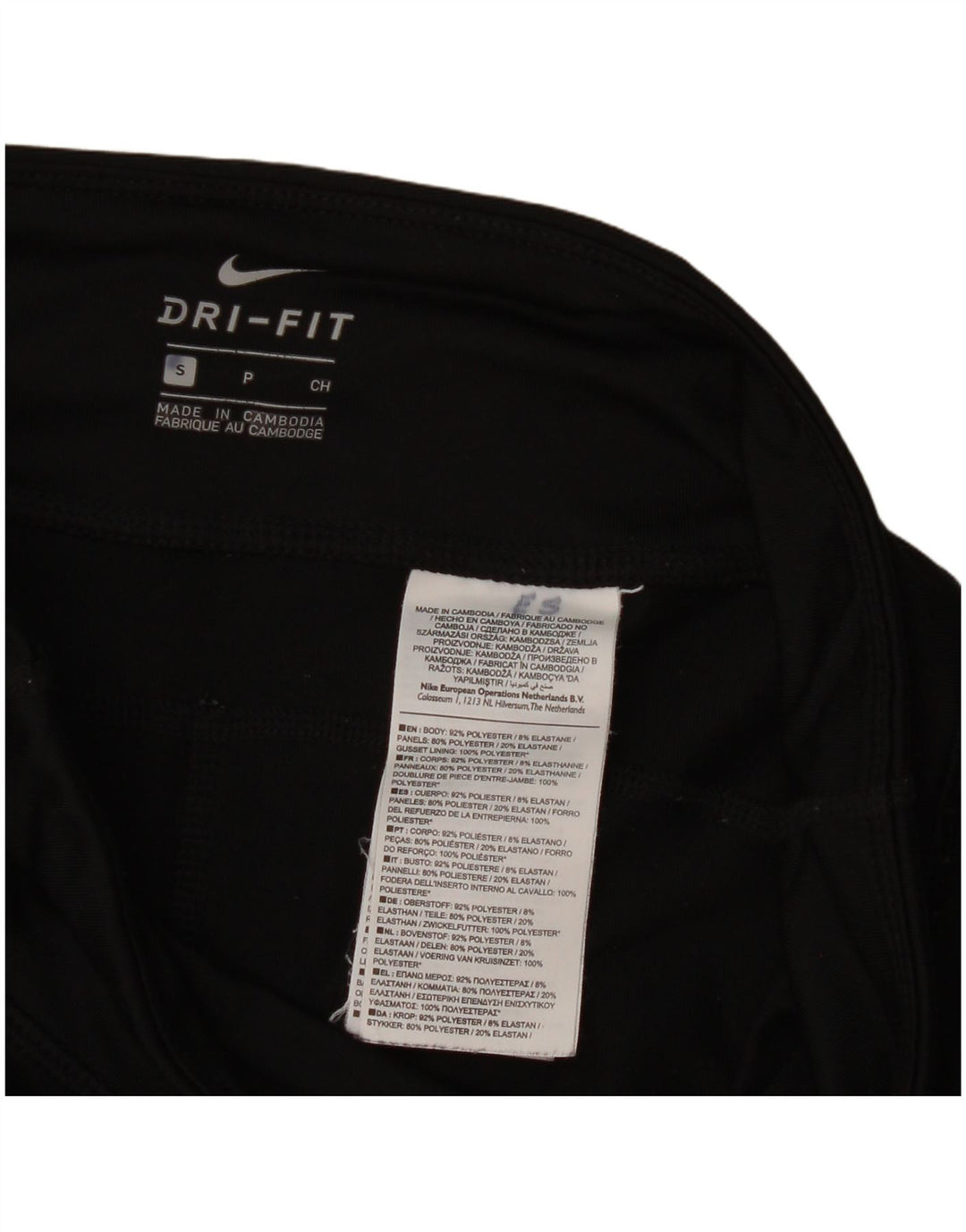 Nike Dame Dri Fit Leggings UK 8 Small Black Polyester
