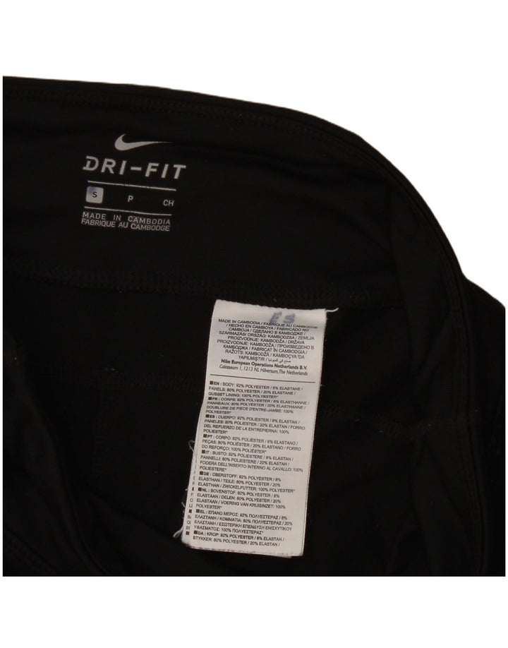 Nike Dame Dri Fit Leggings UK 8 Small Black Polyester