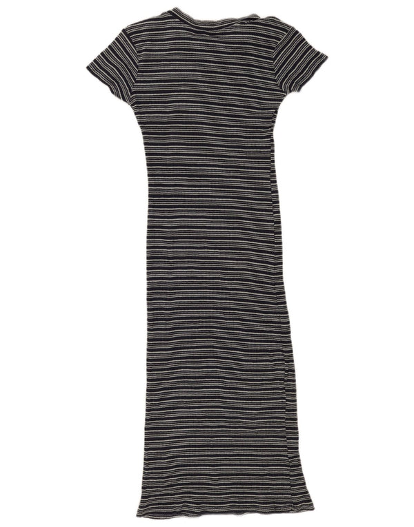 Zara Dame Trafaluc Maxi Kjole UK 14 Stor Sort Stribet