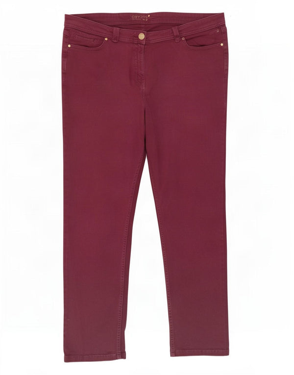 Marks & Spencer Dame Per Una Slim Jeans UK 16 Large W34 L27 Burgundy