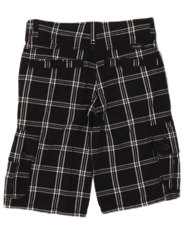 Wrangler Boys Cargo Shorts 9-10 år W25 sort ternet bomuld