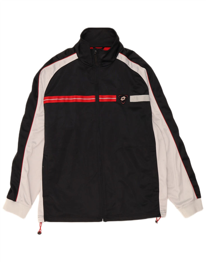 Lotto Træningsdragt til mænd Topjakke XL Sort Colourblock Polyester