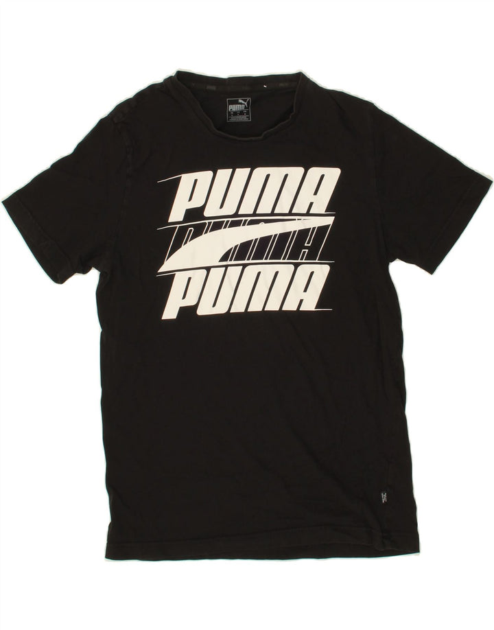 PUMA Mens Graphic T-Shirt Top Medium Black Vintage Puma and Second-Hand Puma from Messina Hembry 