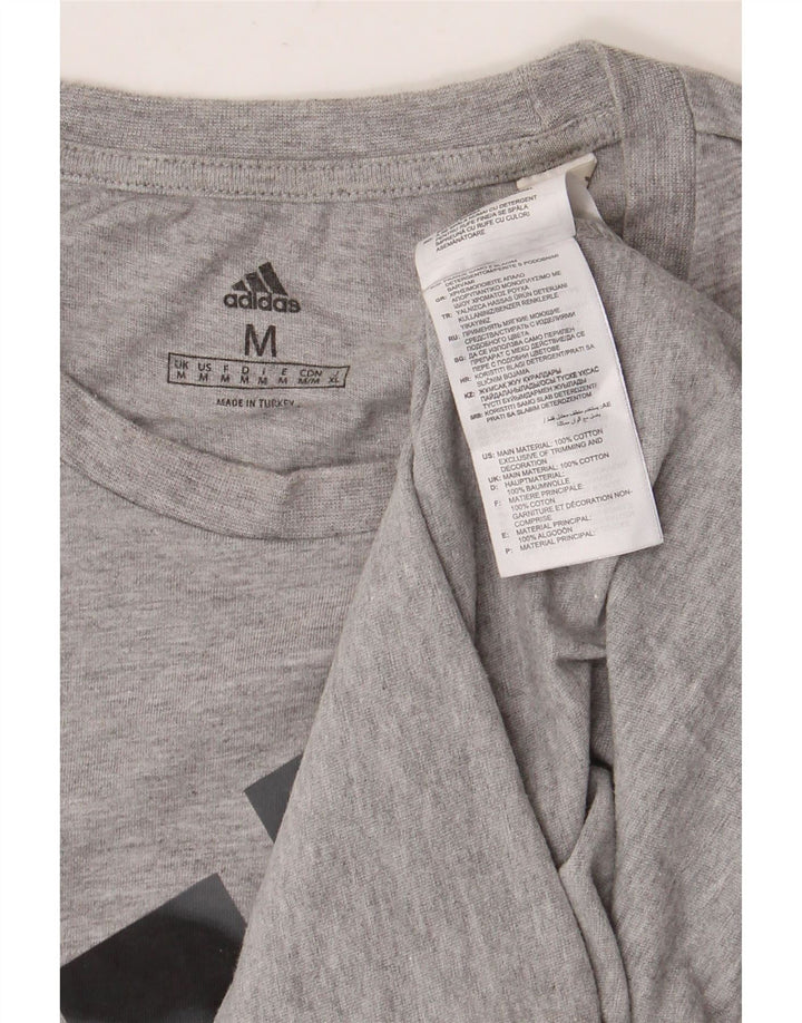 ADIDAS grafisk t-shirt til mænd, mellemgrå flækket bomuld