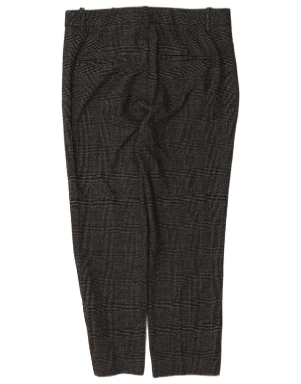 Zara Womens Cropped Trousers Medium W28 L24 Grå ternet polyester