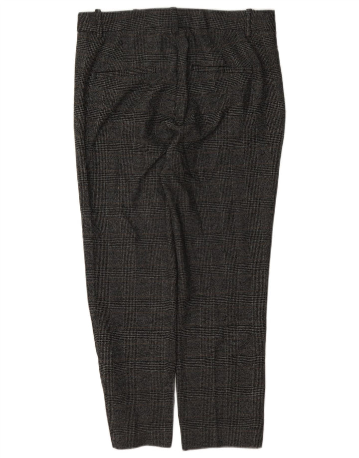 Zara Womens Cropped Trousers Medium W28 L24 Grå ternet polyester