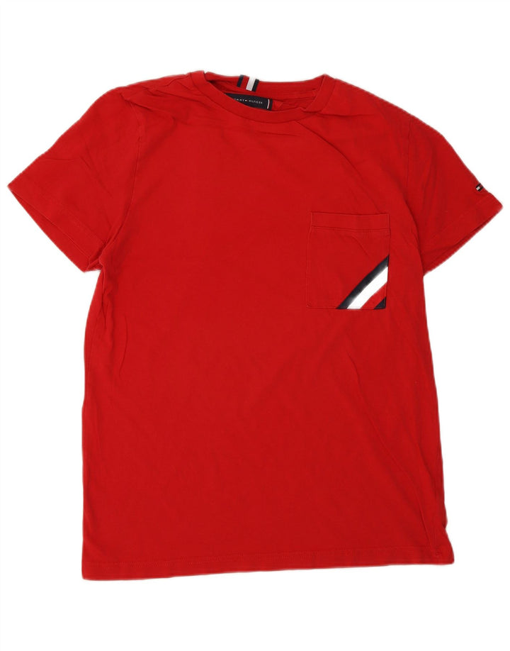 Tommy Hilfiger Herre T-Shirt Top Lille Rød Bomuld