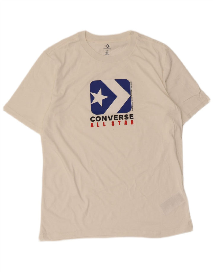 Converse grafisk t-shirt til mænd, lille hvid bomuld