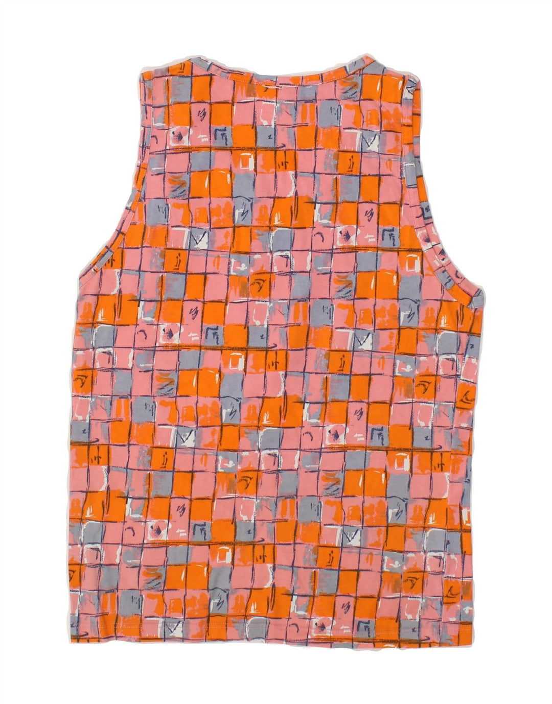 VINTAGE Womens Vest Top UK 10 Small Pink Check Vintage Vintage and Second-Hand Vintage from Messina Hembry 