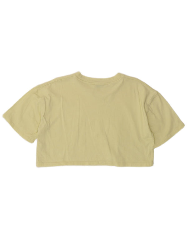 Zara kortærmet t-shirt top til kvinder med kort ærmer UK 12 Medium gul bomuld