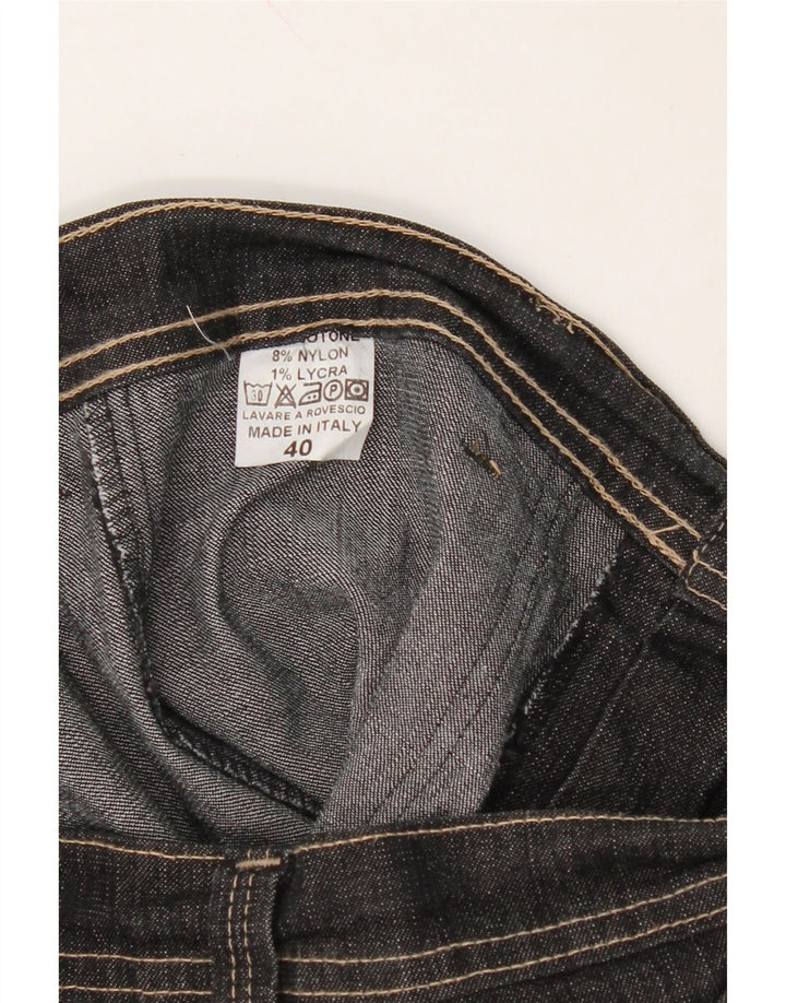 VINTAGE Womens Cargo Straight Jeans IT 40 Medium W30 L28 Black Cotton Vintage Vintage and Second-Hand Vintage from Messina Hembry 