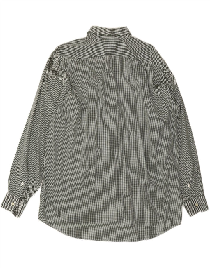 LACOSTE Mens Shirt Size 42 Large Green Gingham Cotton