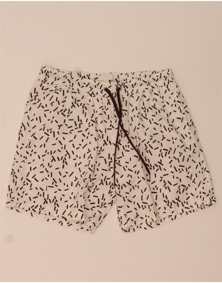 Cos Herre badeshorts Medium Hvid Geometrisk Bomuld