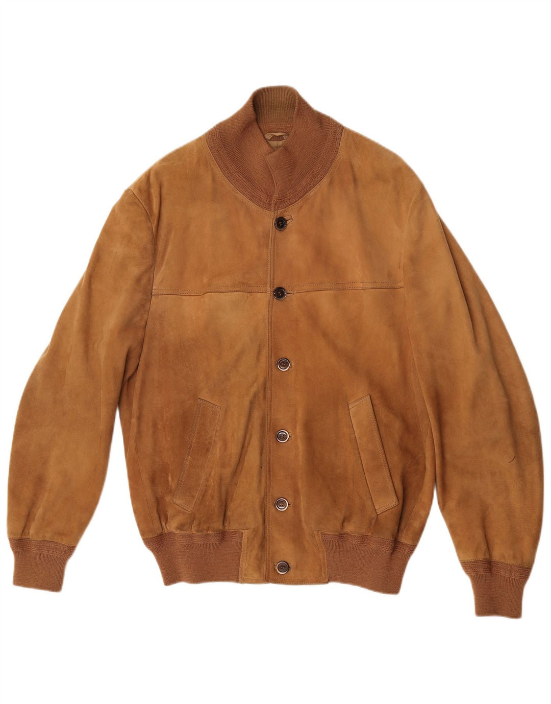 Vintage herre ruskind bomberjakke UK 38 medium brunt læder