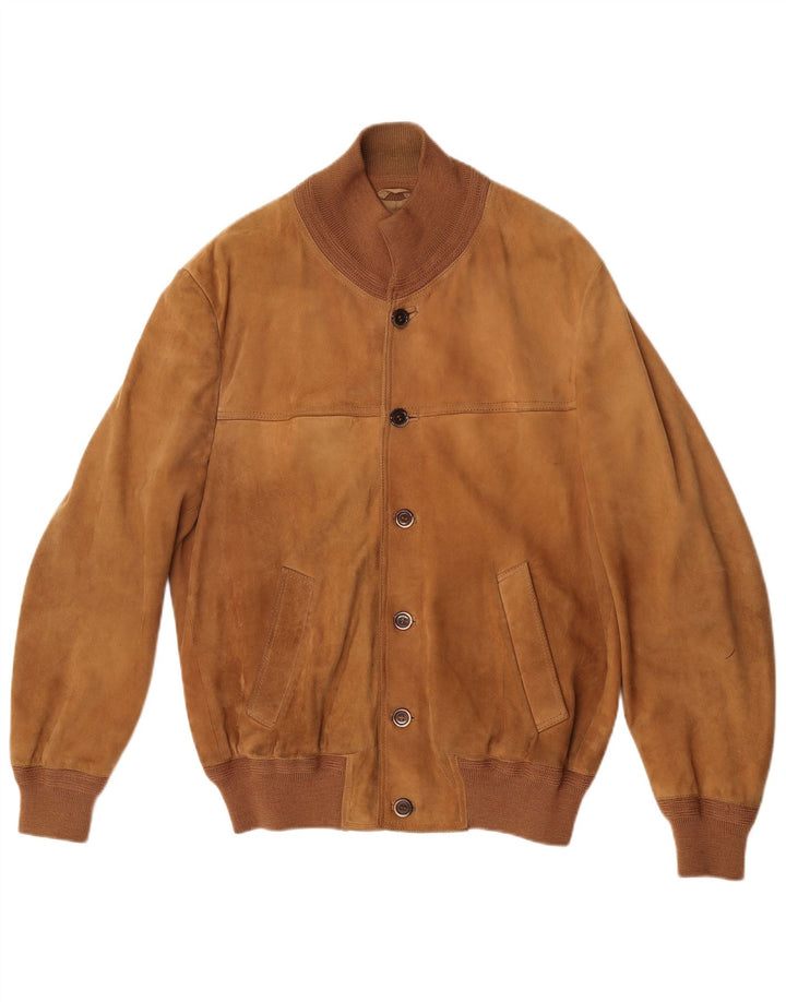 Vintage herre ruskind bomberjakke UK 38 medium brunt læder