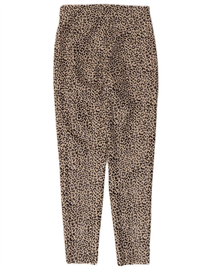 Zara Womens Leggings UK 8 Small Beige Animal Print