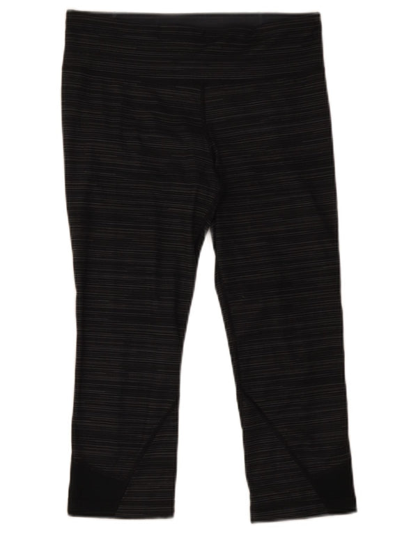 Under Armour Dame Capri Leggings UK 10 Små grå stribet polyester