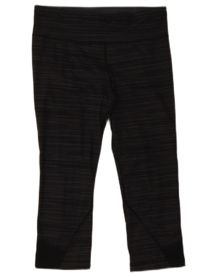 Under Armour Dame Capri Leggings UK 10 Små grå stribet polyester